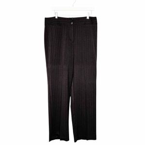 Chico’s Chocolate Brown Stripes Trousers Size 2.5/14